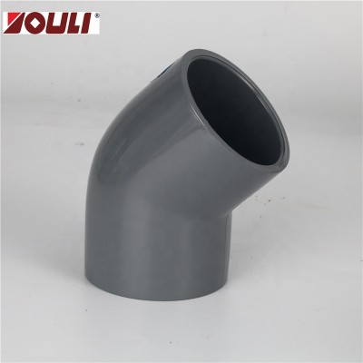 YOULI PVC Elbows 45 degree UPVC Elbow SCH80 Size upto 10" for Industrial & Water Treatment